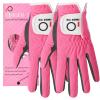 FINGER TEN Womens Golf Glove Right Handed Golfer Left Hand Rain Grip Hot Wet All Weather Value 2 Pack, Golf Gloves Breathable Flexible for Ladies Women (Rose&Black-2 Pack Worn On Left Hand, Medium) view 1