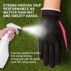 FINGER TEN Womens Golf Glove Right Handed Golfer Left Hand Rain Grip Hot Wet All Weather Value 2 Pack, Golf Gloves Breathable Flexible for Ladies Women (Rose&Black-2 Pack Worn On Left Hand, Medium) view 3