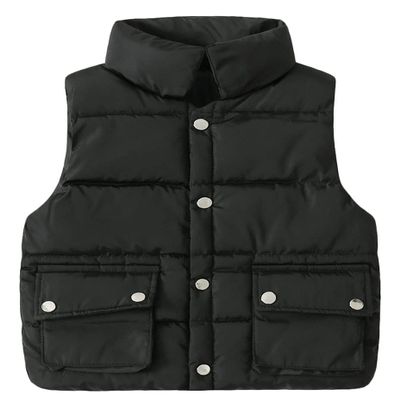 Cromoncent Baby Boy's Sleeveless Puffer Down Vest Outerwear Black 3-4T