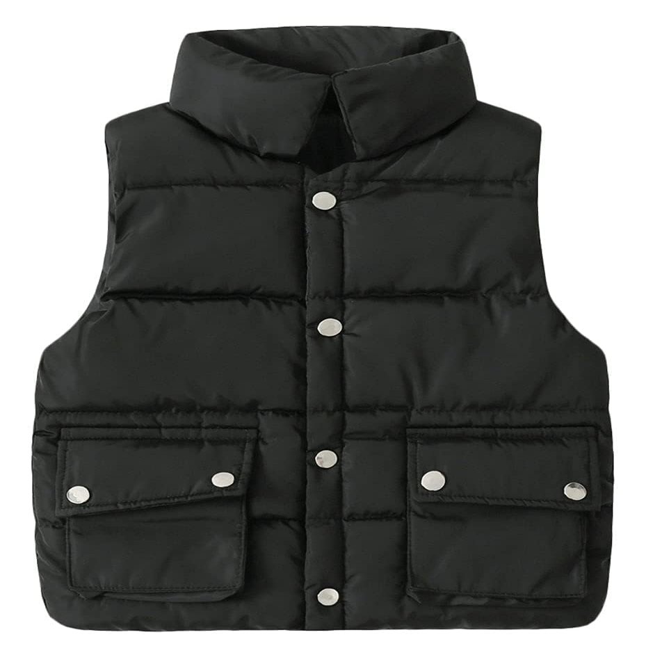Cromoncent Baby Boy's Sleeveless Puffer Down Vest Outerwear Black 4-5T