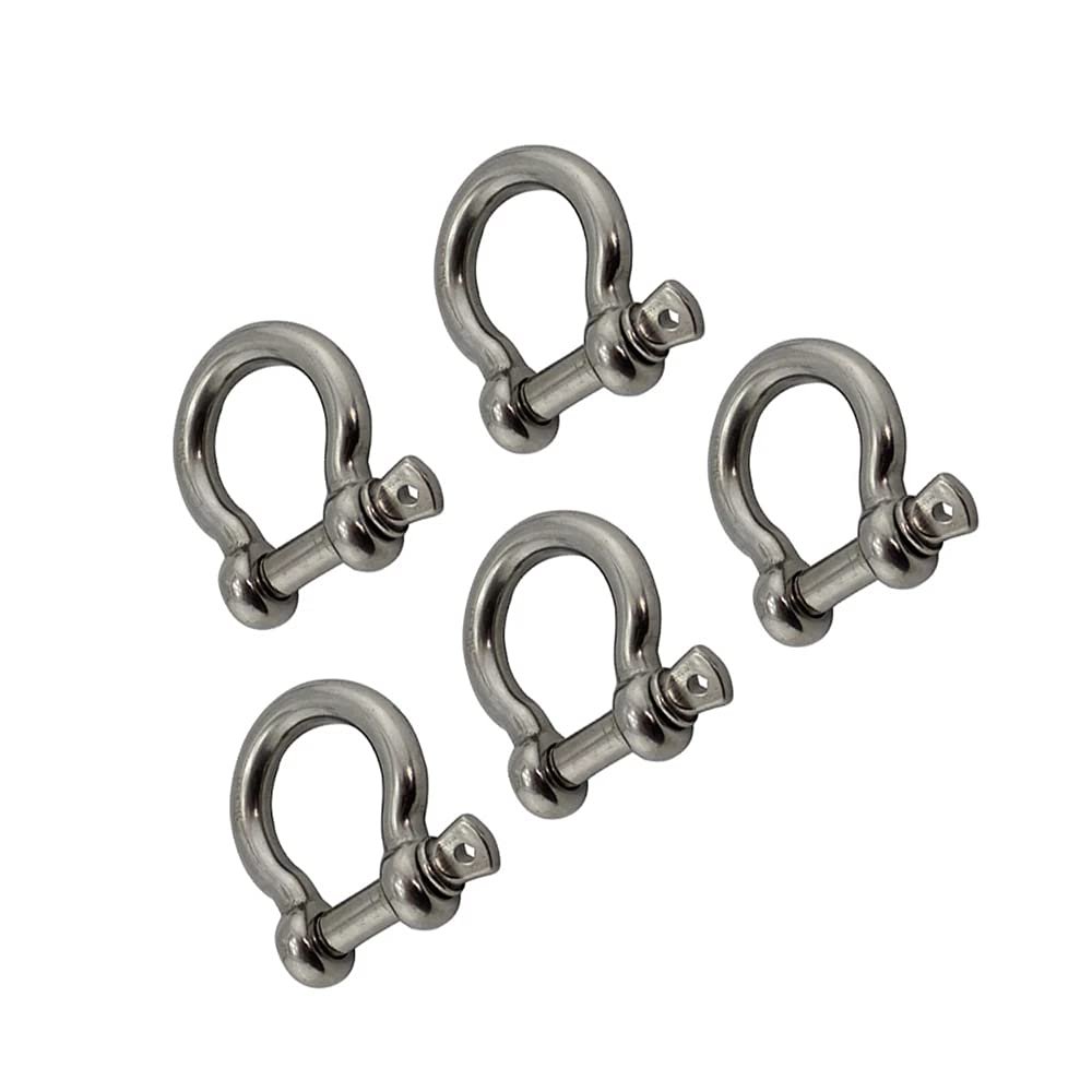 Ayunwei Bow Shackles,304 Stainless Steel Marine Shackles, Heavy Duty D Ring Shackle, Anchor Shackle Screw Shackles for Lifting, Braclets, Jeeps and Boats