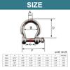Ayunwei Bow Shackles,304 Stainless Steel Marine Shackles, Heavy Duty D Ring Shackle, Anchor Shackle Screw Shackles for Lifting, Braclets, Jeeps and Boats view 2