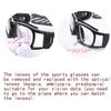 Professional Sports Goggles Glasses Men Women Racquetball Basketball Football Sport Eyewear Protective Glasses Anti-fog Shock Collision Lens Replaceable (Black Frame Black Pad) 8068 view 4