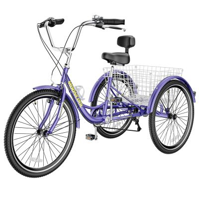 DoCred Adult Tricycles, 3 Wheel Bikes for Adults 20/24/26 inch 7 Speed Adult Trikes Bicycles Cruise Trike with Shopping Basket for Seniors, Women, Men