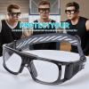 Professional Sports Goggles Glasses Men Women Racquetball Basketball Football Sport Eyewear Protective Anti-fog Shock Collision Lens Replaceable (Black Frame White Pad) (8068) view 3