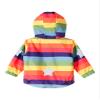 Freebily Kids Boys Girls Long Sleeve Zipper Up Colorful Rainbow Striped Print Outerwear Jackets Coat Fall Casual Wear Rainbow 12-18 Months view 2
