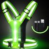 Simket Led Reflective Vest Running Gear, High Visibility Reflective Running Gear Rechargeable Adjustable Led Running Vest, Safety Night Running Gear for Men Women view 1