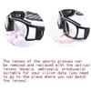 Professional Sports Goggles Glasses Men Women Racquetball Basketball Football Sport Eyewear Protective Glasses Anti-fog Shock Collision Lens Replaceable (Transparency Frame White Pad), 8068 view 4