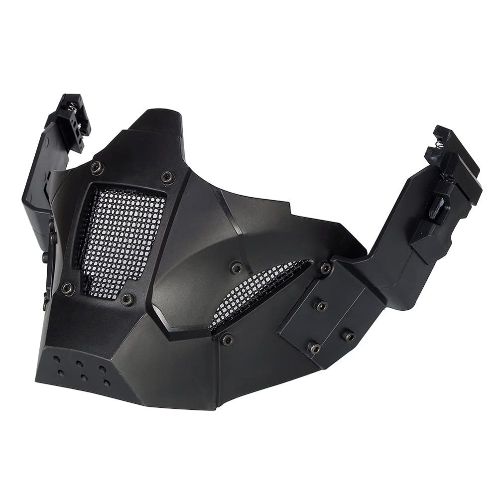 Steel Mesh Camo Tactical Mask Half Face Paintball Airsoft Masks (Color : MA-95-BK)