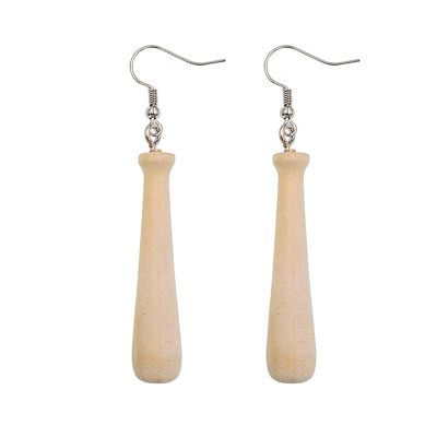 Sports Game Baseball Earrings Asymmetrical 3D Ball Softball Bat Earrings Clip On Non-piercing Jewelry for Women Cute Player Cheer Leader Accessories-bat hook