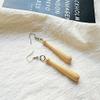 Sports Game Baseball Earrings Asymmetrical 3D Ball Softball Bat Earrings Clip On Non-piercing Jewelry for Women Cute Player Cheer Leader Accessories-bat hook view 2