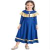 easyforever Kids Girls Ruffle Metallic Gold Color Block Praise Dance Dress Lyrical Worship Dance Tunic Dress Dancewear Royal Blue 4 Years view 1