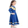 easyforever Kids Girls Ruffle Metallic Gold Color Block Praise Dance Dress Lyrical Worship Dance Tunic Dress Dancewear Royal Blue 4 Years view 2