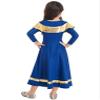 easyforever Kids Girls Ruffle Metallic Gold Color Block Praise Dance Dress Lyrical Worship Dance Tunic Dress Dancewear Royal Blue 4 Years view 3