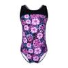 Hedmy Little/Big Girls One Piece Athletic Swimsuit Keyhole Back Floral Print Swimwear Bathing Suit Rose Red 4 Years view 1
