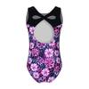 Hedmy Little/Big Girls One Piece Athletic Swimsuit Keyhole Back Floral Print Swimwear Bathing Suit Rose Red 4 Years view 2