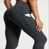 ZUTY 7/8 Workout Leggings for Women High Waisted Leggings with Pockets Squat Proof Yoga Ankle Leggings Plus Size 25" X Side Line Grey 4XL view 2