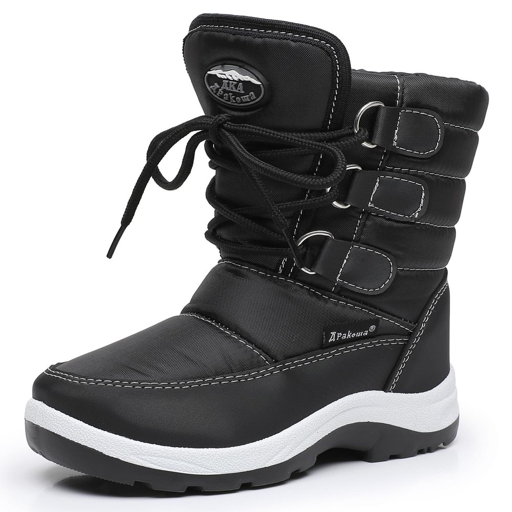 Apakowa Kids Boys Insulated Fur Winter Warm Snow Boots Toddler/Little Kid