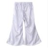 Agoky Little Big Girls Shiny Metallic Flared Pants Bell Bottoms Wide Leg Ruffle Hem Fashion Bottoms Hip Hop Jazz Dancewear Silver 7-8 Years view 3