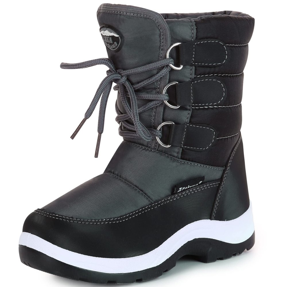 Apakowa Kids Boys Insulated Fur Winter Warm Snow Boots Toddler/Little Kid