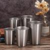 Gteller Set of 5pcs, Stainless Steel Pint Cups for Outdoor Camping, Portable Unbreakable Single Layer Drinking Cup Tumbler(350ml) view 2