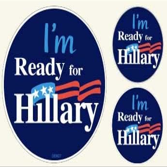 Gear Tatz - I'm Ready for Hillary - Set of 3 Stickers - 2, 2 inch and 1, 4 inch Stickers - Professionally Made in USA - Vinyl Decals