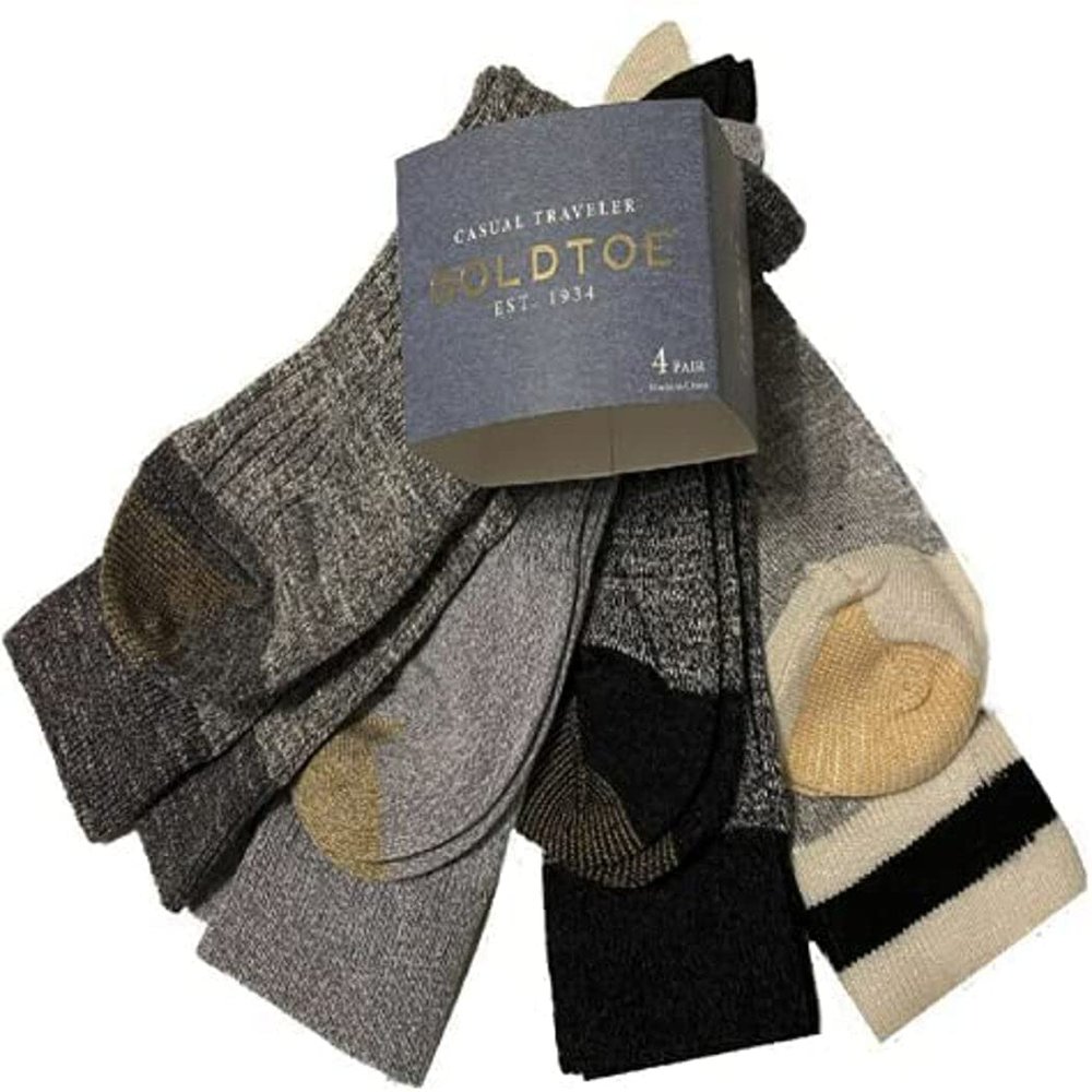 Gold Toe Mens Casual Traveler Socks 4 Pairs
