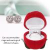 Brrnoo Flocked Ring Box, Red Rose Shaped Wedding Ring Box, Small Portable Earrings Necklace Rings Gift box, Anniversary Earrings Box,Valentines Day Birthday view 2