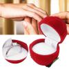 Brrnoo Flocked Ring Box, Red Rose Shaped Wedding Ring Box, Small Portable Earrings Necklace Rings Gift box, Anniversary Earrings Box,Valentines Day Birthday view 3