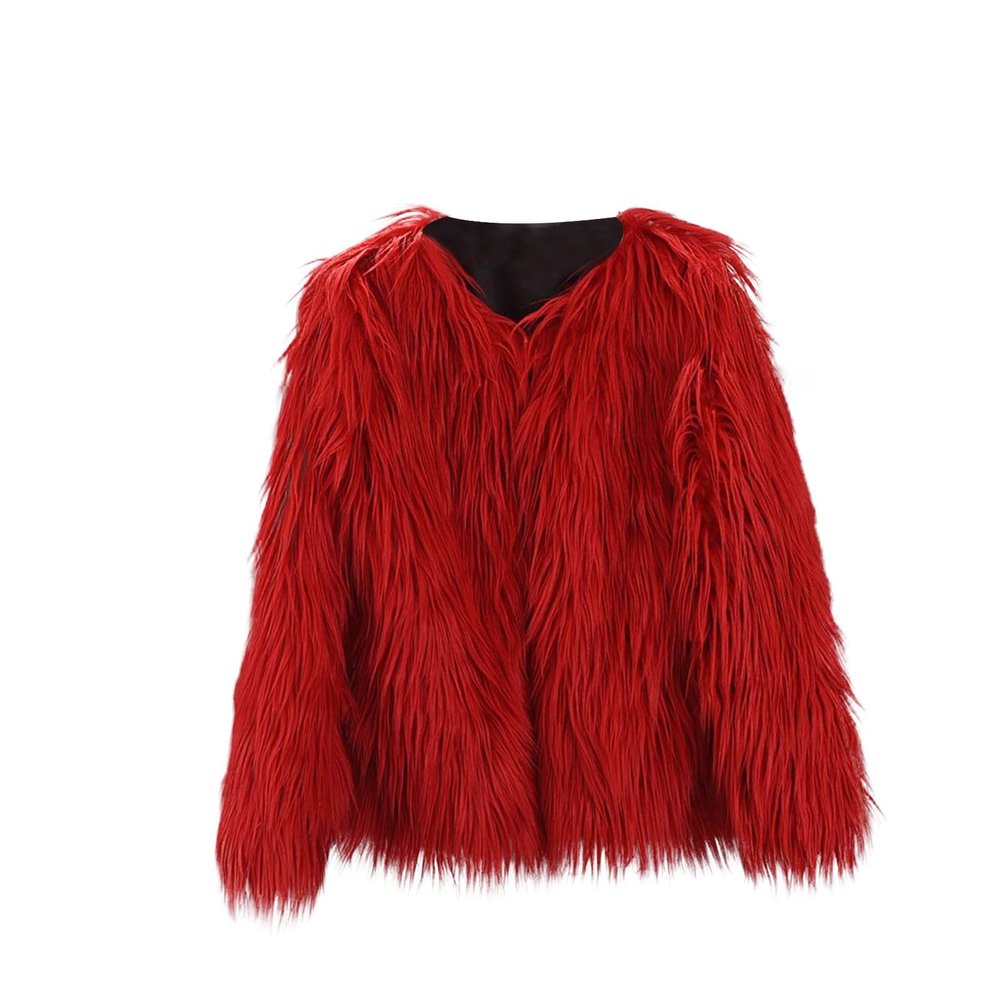 ZHICHUANG Girls Faux-Fur Jacket Coat Winter Snowday Thick Warm Fashion Cool Clothes 2-10 Years Red 3-4T