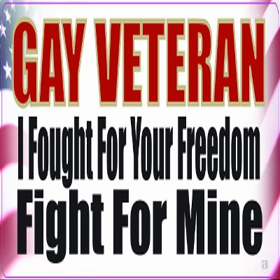 Gear Tatz - Gay Veteran, I Fought for Your Freedom. Fight for Mine - 25 Pack - 3 x 10 inch Bumper Sticker - Vinyl Decal Professionally Made in USA