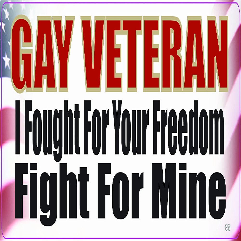 Gear Tatz - Gay Veteran, I Fought for Your Freedom. Fight for Mine - 25 Pack - 3 x 10 inch Bumper Sticker - Vinyl Decal Professionally Made in USA