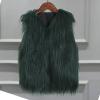 ZHICHUANG Girls Faux-Fur Jacket Coat Winter Thick Warm Fashion Cool Vest Clothes 3-10 Years, Green, 4-5T view 2