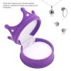 Brrnoo Jewelry Ring Box, Crown Shaped Women Gift Box, Mini Travel Jewelry Organizer Storage Case, Portable Retro Design Ring Neckalce Bracelet Box (violet) view 2
