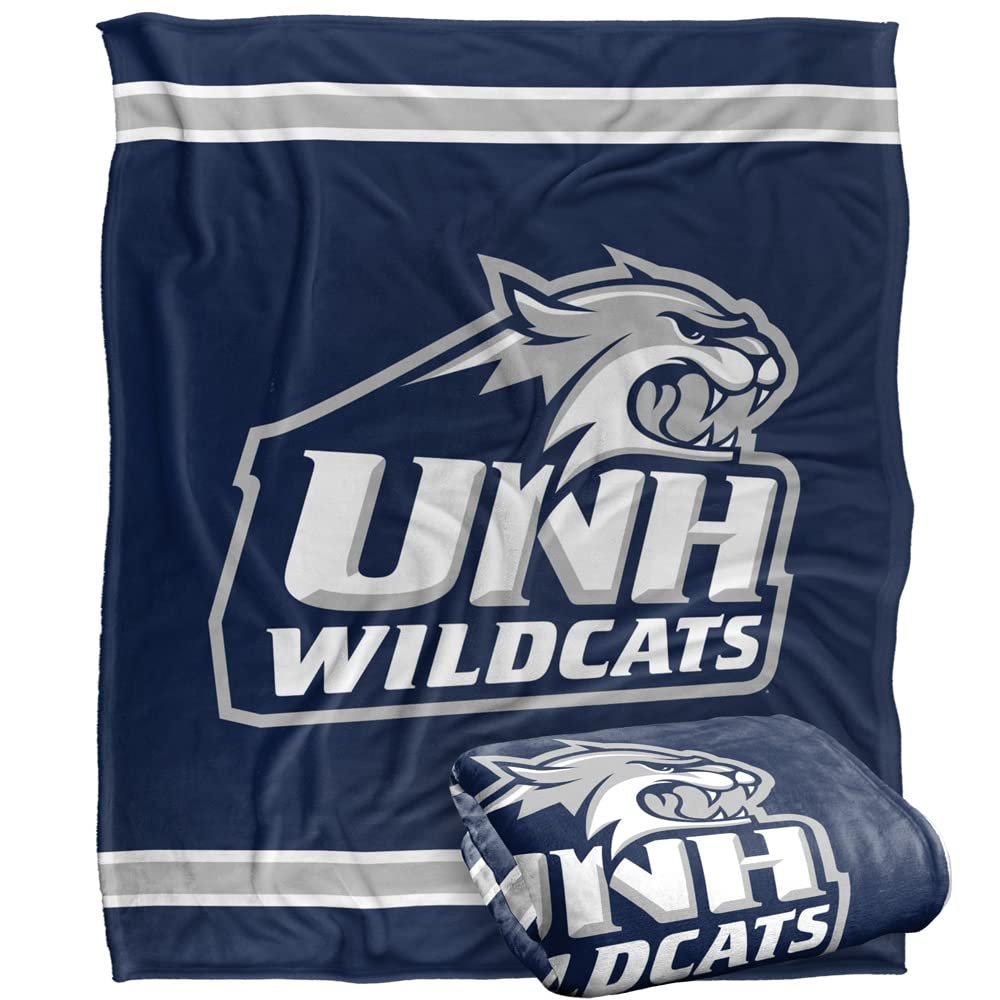 University of New Hampshire Wildcats Blanket, 50"x60", Primary Logo Stripes, Silky Touch Super Soft Throw