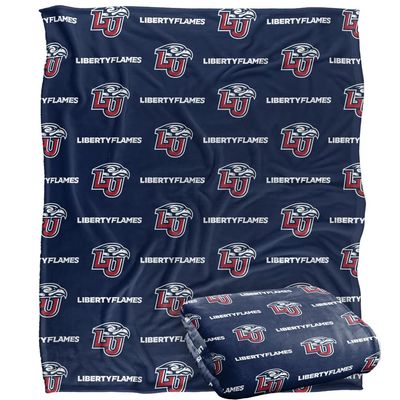 Liberty University Flames Blanket, 50"x60", Logo Pattern, Silky Touch Super Soft Throw