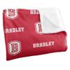 Bradley University Braves Blanket, 50"x60", Logo Pattern, Silky Touch Super Soft Throw view 3