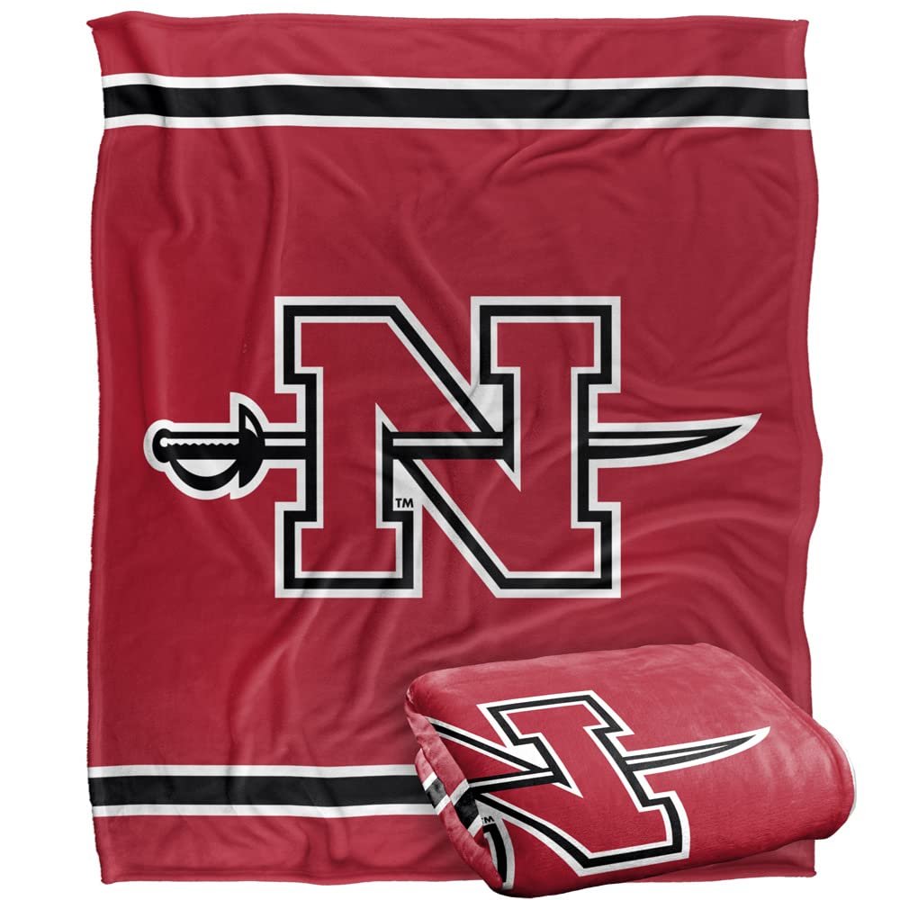 Nicholls State University Warhawks Blanket, 50"x60", Primary Logo Stripes, Silky Touch Super Soft Throw