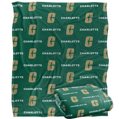 University of North Carolina - Charlotte Forty-Niners Blanket, 50"x60", Logo Pattern, Silky Touch Super Soft Throw