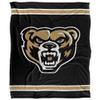 Oakland University Golden Grizzlies Blanket, 50"x60", Primary Logo Stripes, Silky Touch Super Soft Throw view 2