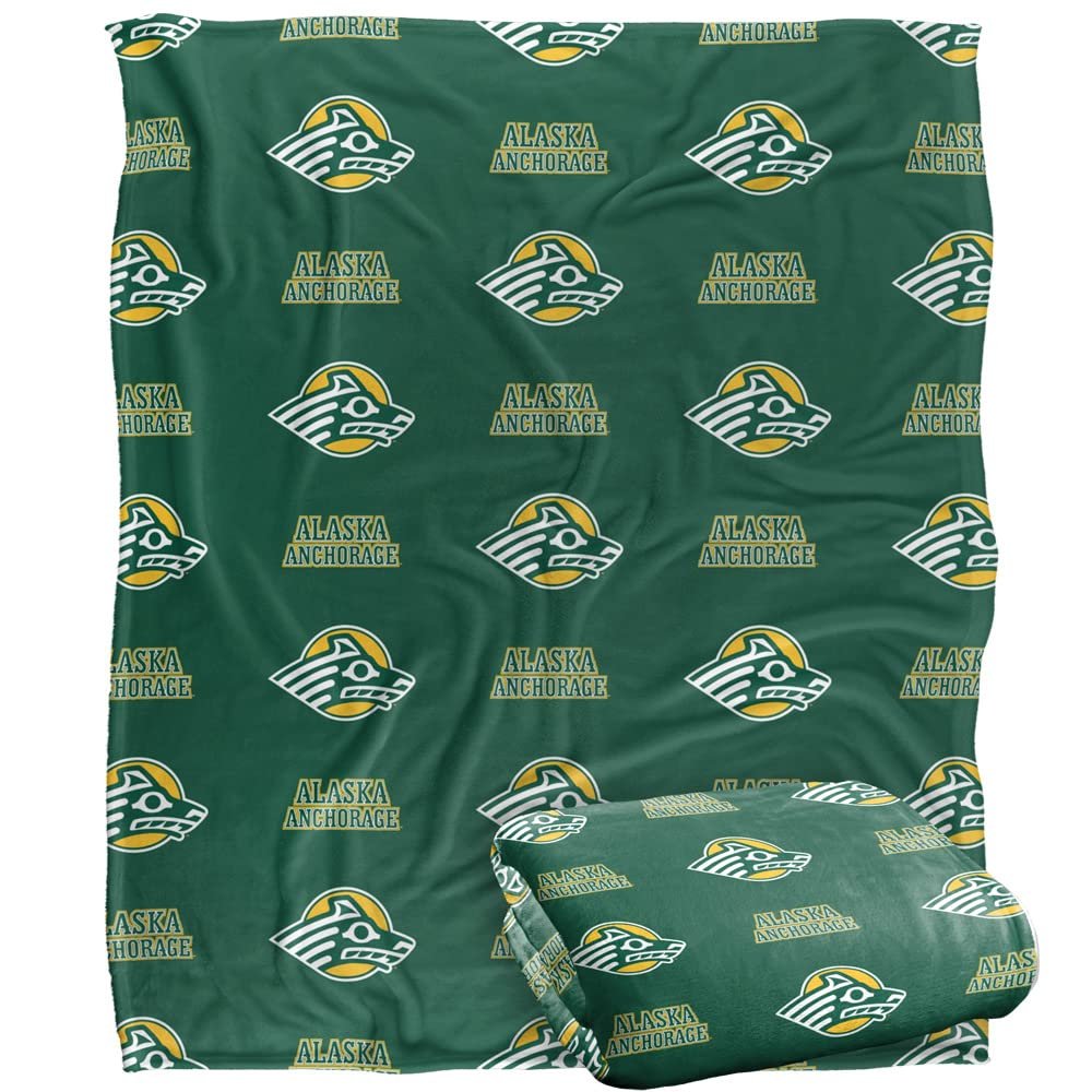 University of Alaska Anchorage Seawolves Blanket, 50"x60", Logo Pattern, Silky Touch Super Soft Throw