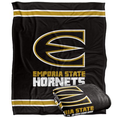 Emporia State University Hornets Blanket, 50"x60", Primary Logo Stripes, Silky Touch Super Soft Throw