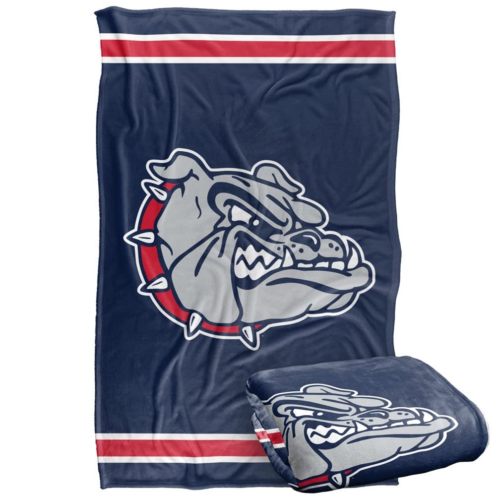 Gonzaga University Bulldogs Blanket, 36"x58", Primary Logo Stripes, Silky Touch Super Soft Throw