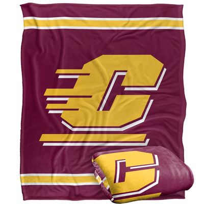 Central Michigan University Chippewas Blanket, 50"x60", Primary Logo Stripes, Silky Touch Super Soft Throw