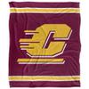 Central Michigan University Chippewas Blanket, 50"x60", Primary Logo Stripes, Silky Touch Super Soft Throw view 2