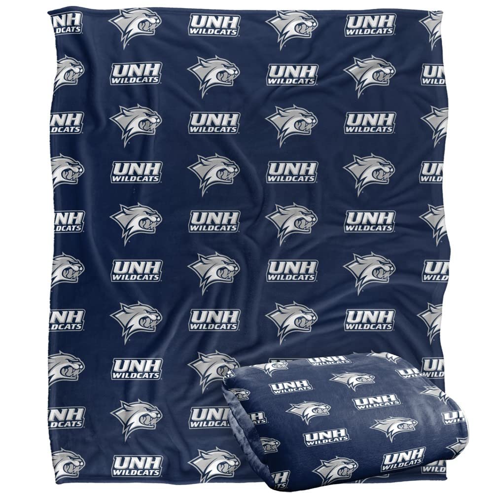 University of New Hampshire Wildcats Blanket, 50"x60", Logo Pattern, Silky Touch Super Soft Throw