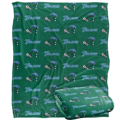 Tulane University Green Wave Blanket, 50"x60", Logo Pattern, Silky Touch Super Soft Throw