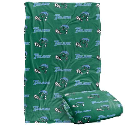 Tulane University Green Wave Blanket, 36"x58", Logo Pattern, Silky Touch Super Soft Throw