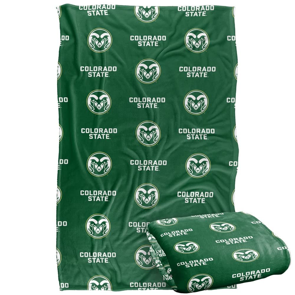Colorado State University Rams Blanket, 36"x58", Logo Pattern, Silky Touch Super Soft Throw