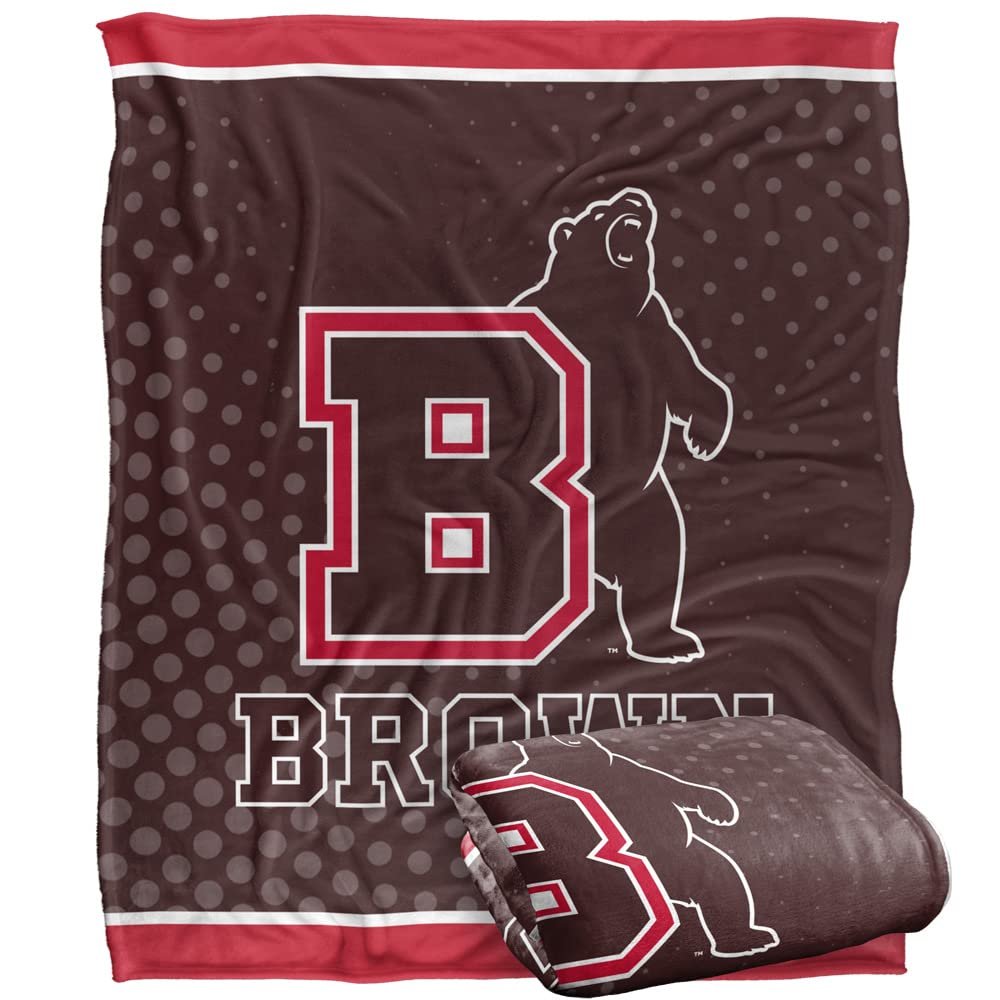 Brown University Bears Blanket, 50"x60", Logo Dots, Silky Touch Super Soft Throw